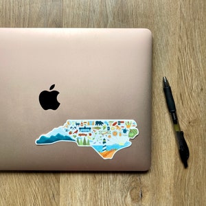 North Carolina Sticker, North Carolina Decal, North Carolina Gift, Vinyl State Sticker, Waterproof Water Bottle Sticker, Laptop Sticker immagine 4