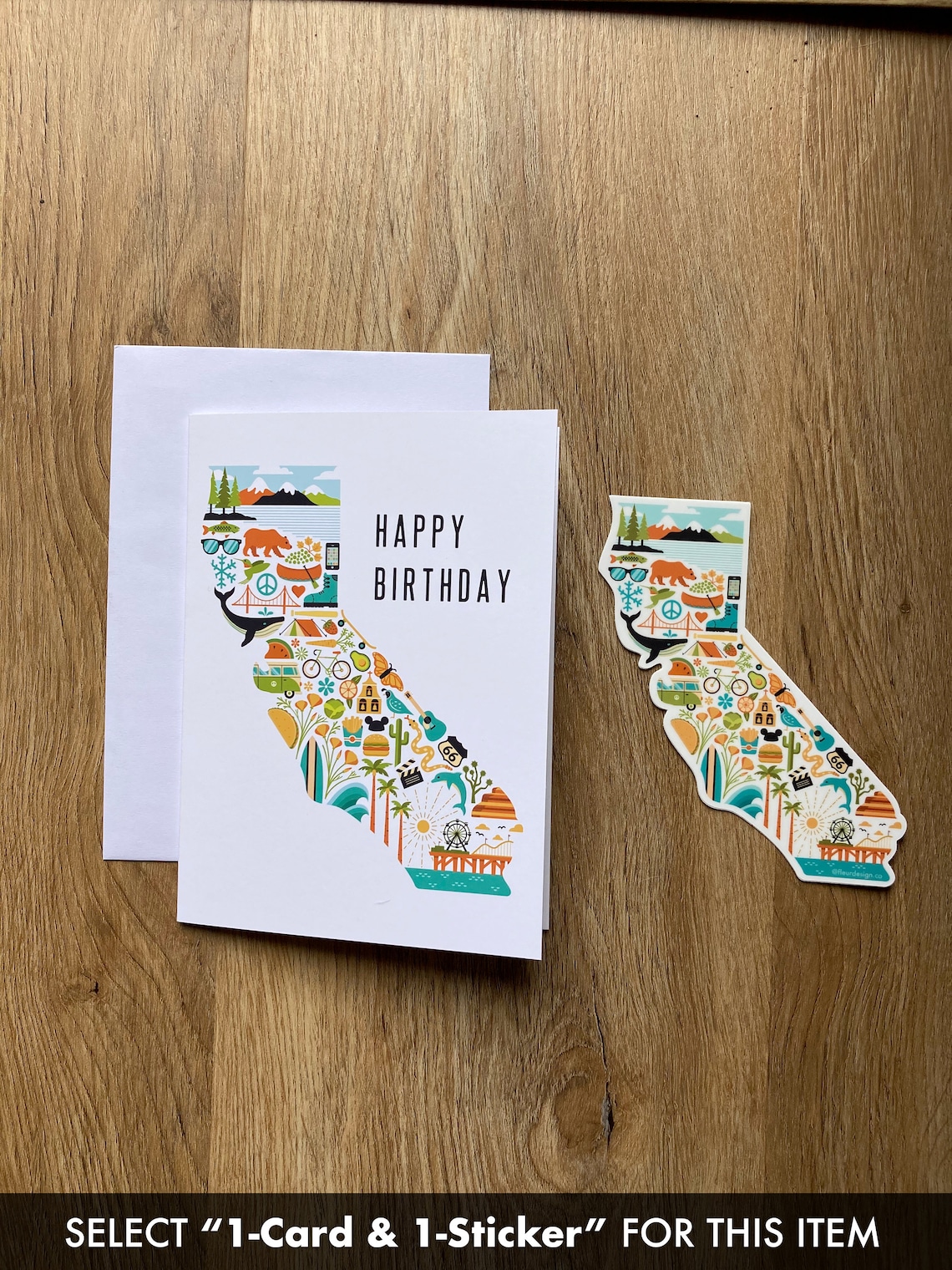 California Birthday Card and Gift California Sticker Vinyl Etsy