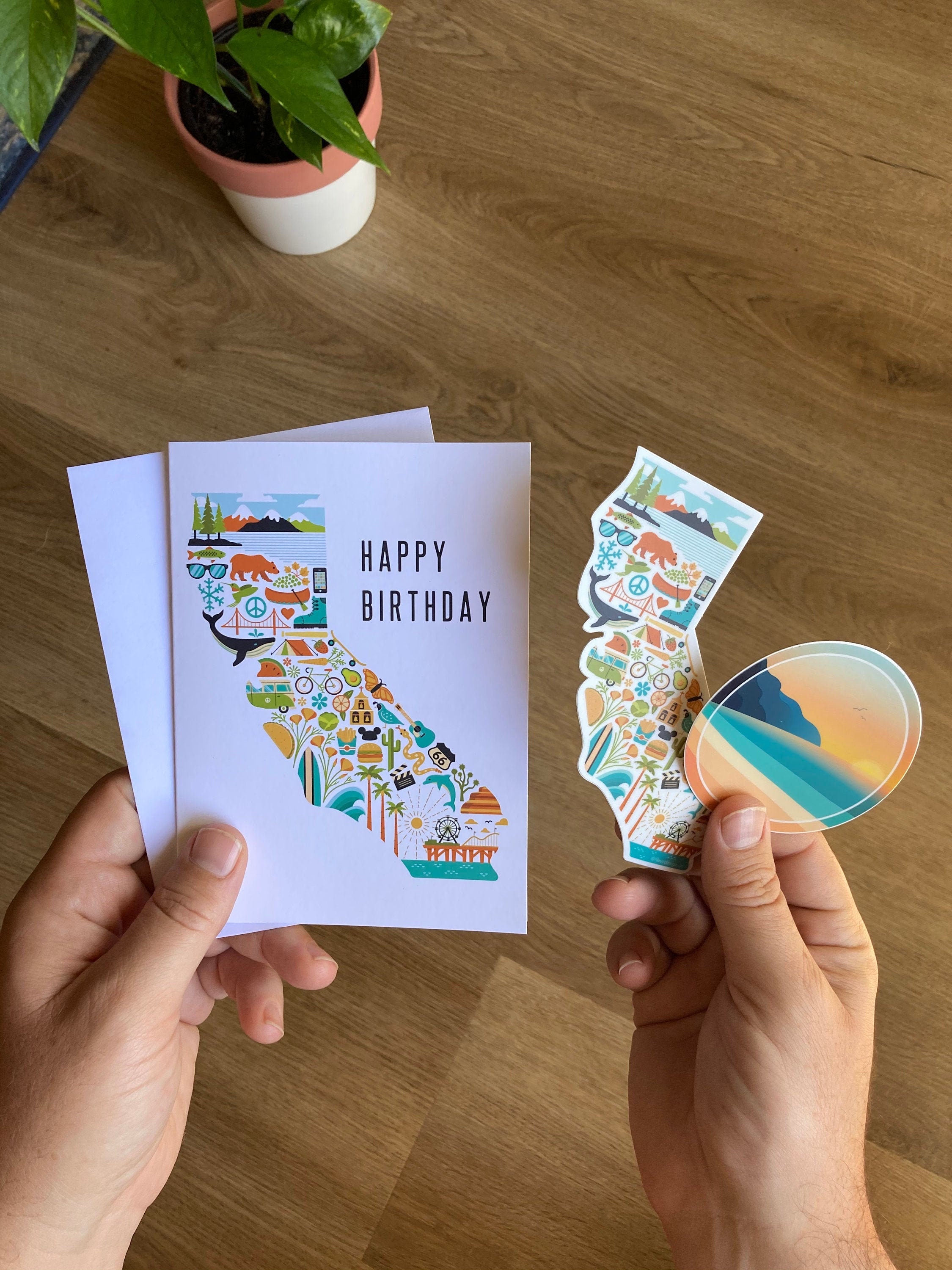 California Birthday Card and Gift California Sticker Vinyl Etsy