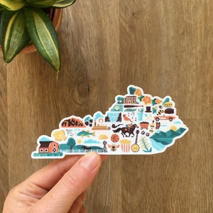 Kentucky Sticker, Kentucky Decal, Home State Map Sticker, Waterproof Water Bottle Sticker, Laptop Decal, Kentucky Souvenir, Travel Mug Decal