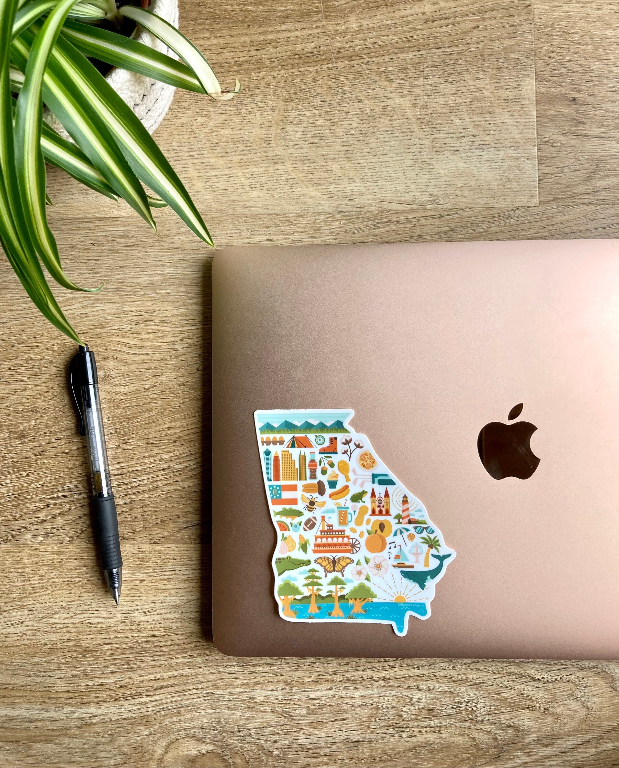 Georgia Sticker, Georgia Decal, Georgia Gift, Vinyl State Map Sticker ...