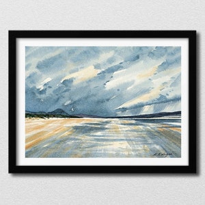 Luskentyre Beach Print, Isle of Harris Print, Scotland Wall Art, Scotland Landscape Print, Scotland Artwork, Scotland Watercolour