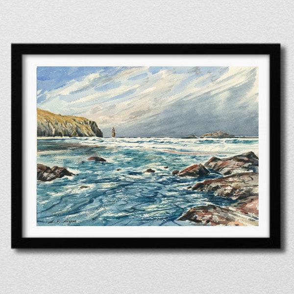 Sandwood Bay Print, Scottish Highlands Print, Scotland Beach print, Am Buachaille Stack, North Coast 500, Scotland Coast, Sutherland Print