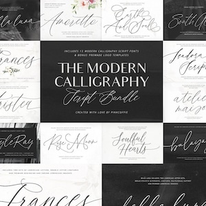 Script Font Bundle, Wedding Font Bundle, Modern Calligraphy Font Bundle, Handwritten Script Fonts, Cricut Wedding Fonts, Font Bundle, Script
