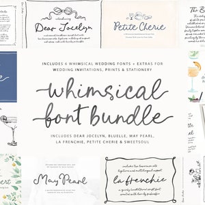 Handwritten Wedding Script Font Bundle, Whimsical Script Font Bundle, Cursive Font, Wedding Invites Font, Brush Script Font, Canva Font, Svg