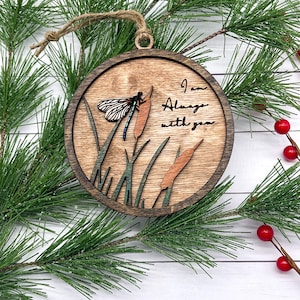 Personalized Dragonfly Memorial Christmas Ornament, Sympathy Ornament, Dragonfly Ornament