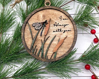 Personalized Dragonfly Memorial Christmas Ornament, Sympathy Ornament, Dragonfly Ornament