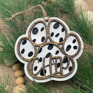 Dalmatian Christmas Ornament, Dalmatian Ornament, Personalized Dalmatian Ornament