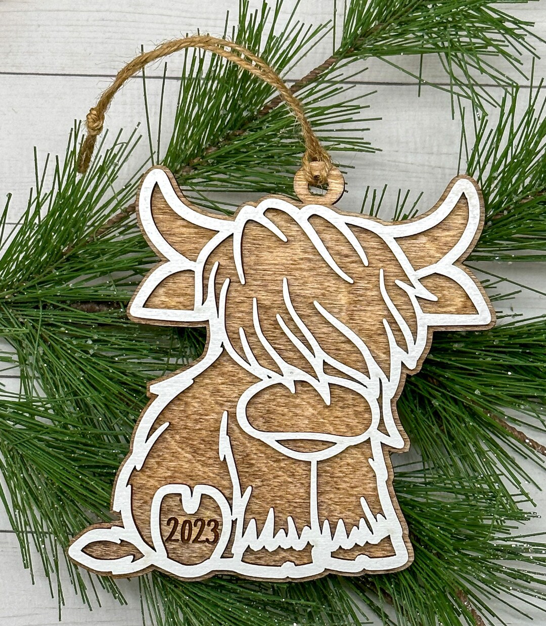 Highland Cow Christmas Ornament, Highland Cow Ornament, Highland Cow Etsy