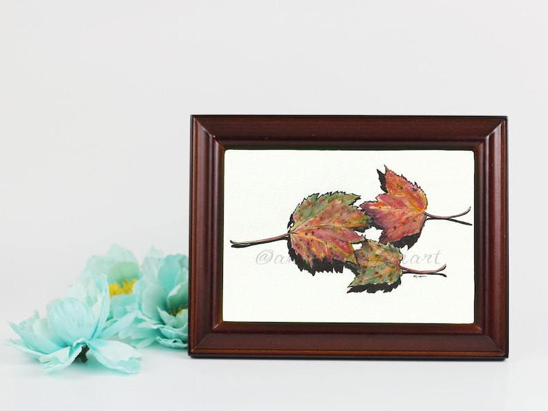 Maple Leaves in the Fall Watercolour Art Print