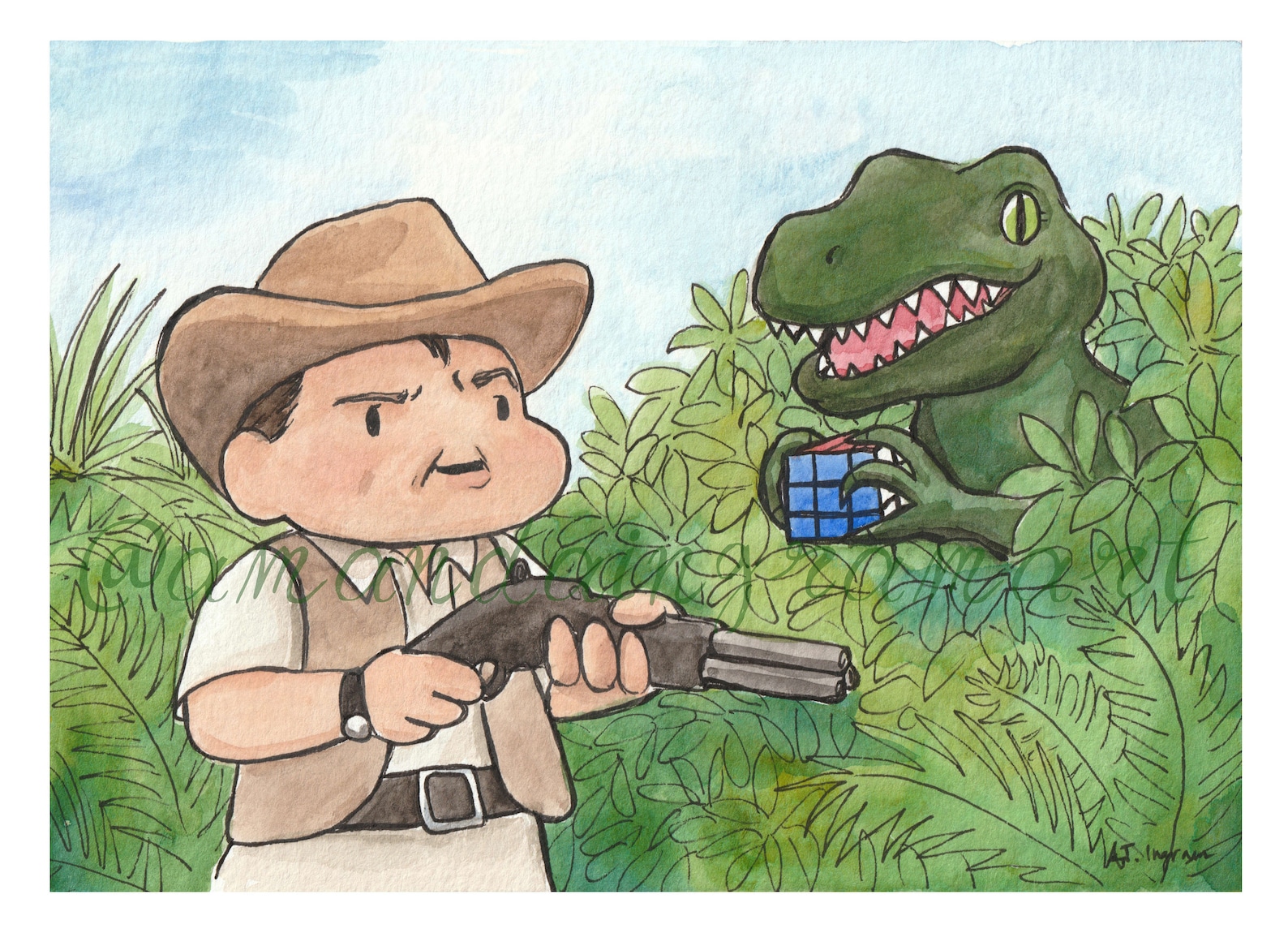 Clever Girl Jurassic Park Fan Art Print Etsy