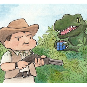 Clever Girl, Watercolour Art Print, Caricature - Etsy