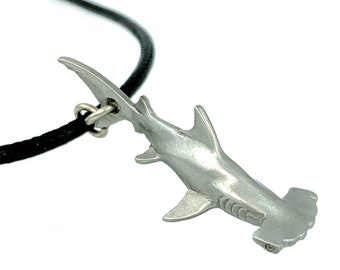 Hammerhead Shark Necklace, Shark Pewter Pendant- Shark Gifts for Women, Realistic Hammerhead Shark, Sea Life Jewelry, Realistic Shark Charm