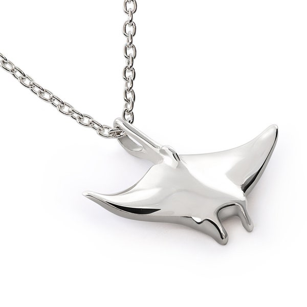 925 Sterling Silver | Manta Ray Necklace for Women  , Stingray Necklace  , Stingray Jewelry, Scuba Diving Jewelry, Beachy Jewelry