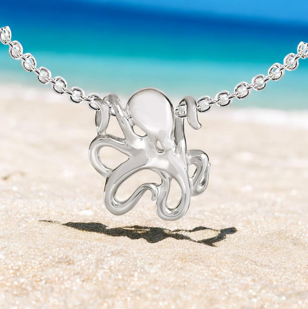 ONEFINITY Collana Polpo In Argento Sterling 925 Con Turchese, Ciondolo Oceano, Regalo In Scatola - 3