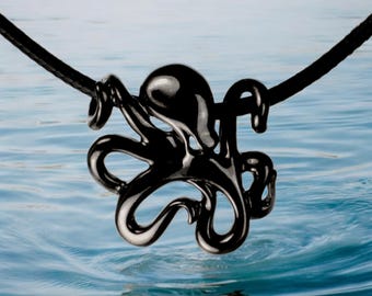 Octopus Necklace for Women and Men- Octopus Necklace Hematite, Black Octopus Jewelry, Gifts for Octopus Lovers, Sea Life Jewelry,