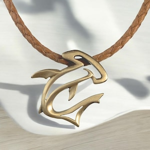 Bronze Hammerhead Shark Necklace: Unisex Recycled Bronze Pendant