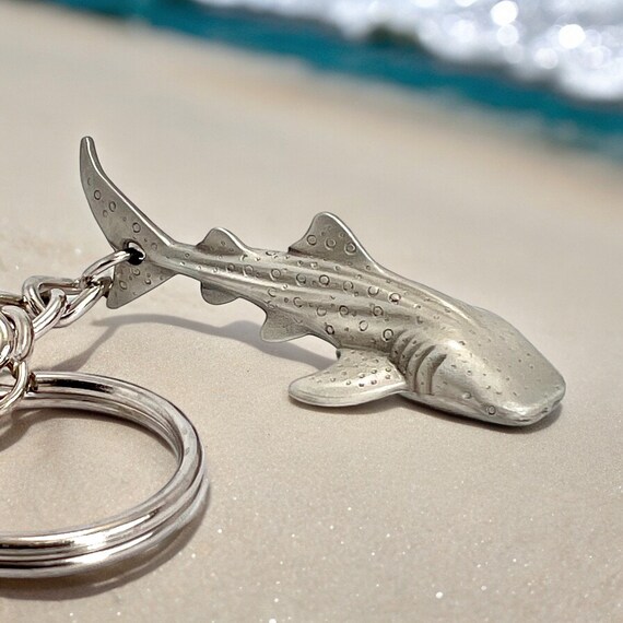 Pewter Whale Shark Keychain: Ocean Lover Gift