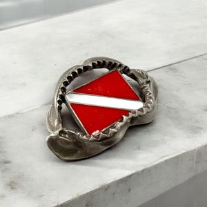 Shark Jaw Pewter Pin: Scuba Dive Flag Lapel Pin