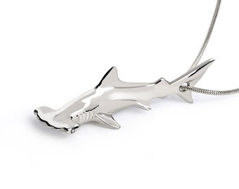 Hammerhead Shark .925 Sterling Pendant Necklace, Shark Necklace for Men and Women, Sterling Silver, Shark Jewelry, Gifts for Shark Lovers