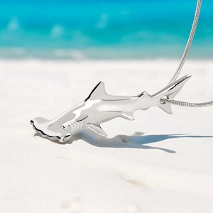 Sterling Silver Hammerhead Shark Necklace: Scuba Diver Jewelry