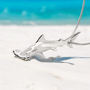 Hammerhead Shark Pendant: .925 Sterling Silver Necklace, Shark Lover Gift