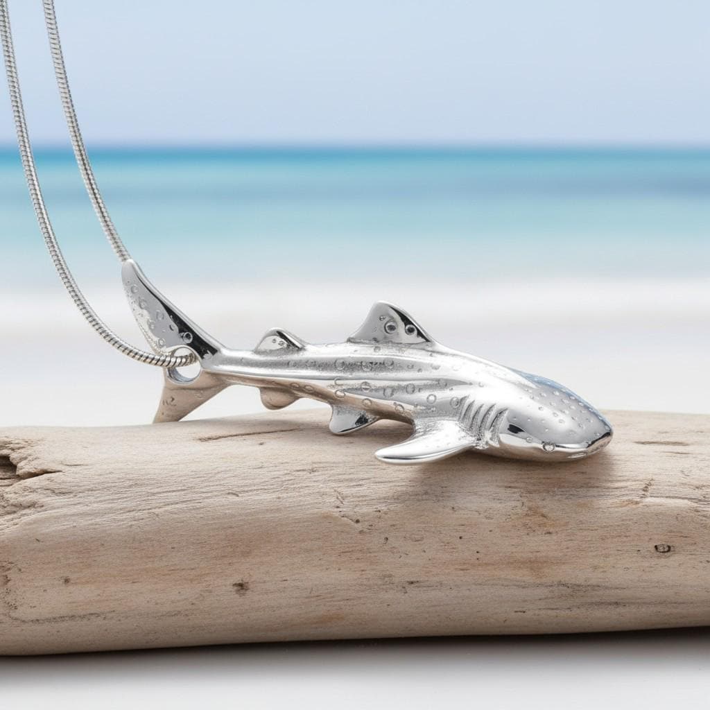 Sterling Silver Whale Shark Necklace: Ocean Scuba Diving Jewelry