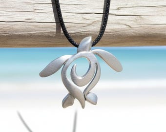 Sea Turtle Necklace: Hand-Sculpted Honu Pendant, USA Made