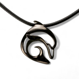 DUOWEI Collana Con Ciondolo Delfino In Smalto E Metallo - Stile Cartoon, Con Brillantini, Catena Regolabile 50+7 Cm, Colore Ambra