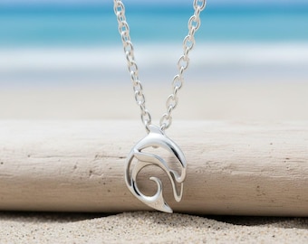 Sterling Silver Dolphin Necklace: Ocean Charm, USA Made