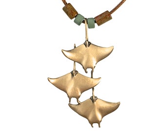 Manta Ray ketting, antiek brons, Stingray sieraden, Manta Ray hanger duiken sieraden, oceaan geïnspireerde bronzen sieraden