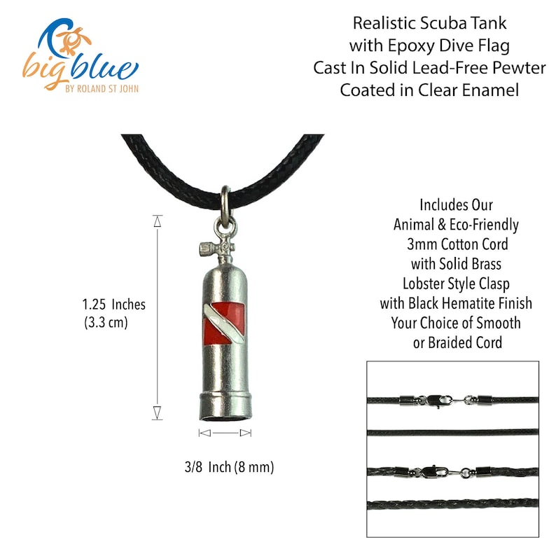 Scuba Tank Necklace Pewter Pendant Dive Gift for Women and Etsy