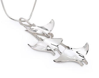 925 Sterling Silver | Manta Ray   Necklace, Manta Ray Pendant, Scuba Diving Jewelry, Ocean Inspired, Jewelry Sea life Jewelry