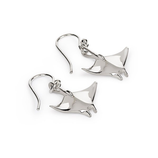 Stingray Earrings Sterling Silver - Manta Ray Earrings - Stingray Jewelry - Scuba Diving Jewelry - Ocean Jewelry