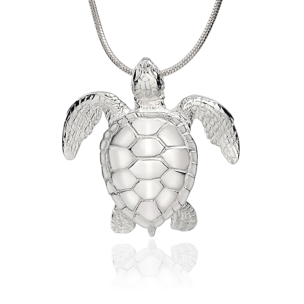 Collier tortue de mer 925 * collier en argent sterling * inspiré de l'océan * bijoux de plage * fait main * accessoire vie marine