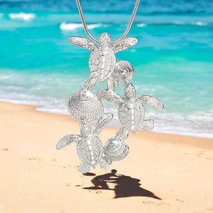 925 Sterling Silver | Baby Sea Turtle Necklace  - Hatchling Sea Turtle Necklace for Women| Sea Turtle Pendant | Unique Gift for Turtle Lover
