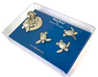 Baby Sea Turtle Magnets Sea Life Magnets, Gifts for Turtle Lovers, Set of 4 Realistic Baby Turtles Hatching Magnets, Gifts for Teachers