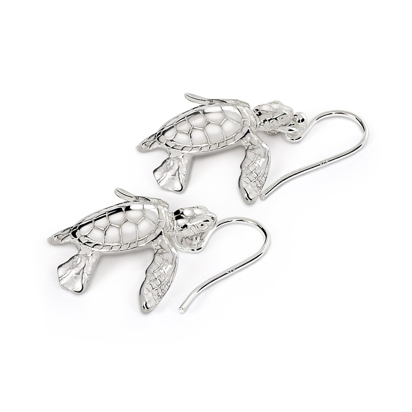 Turtle Earrings Sterling Silver Sea Turtle Drop Earrings Etsy