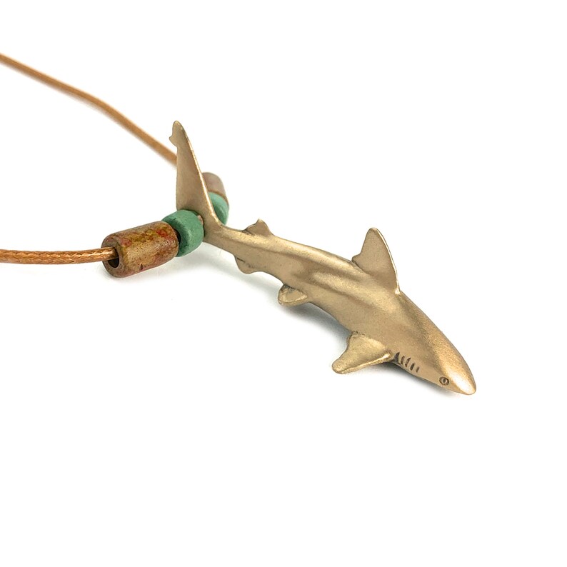 Shark Necklace for Men and Women Bronze Bronze Reef Shark Etsy