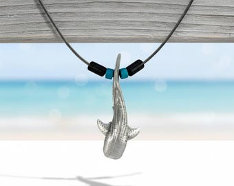 Pewter Whale Shark Necklace: Handcrafted Ocean Jewelry