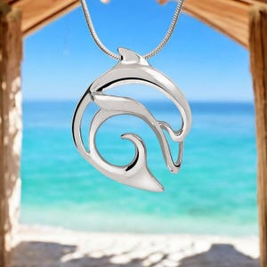 Sterling Silver Dolphin Necklace: Ocean Lover Gift