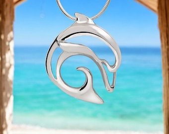 Sterling Silver Dolphin Necklace: Ocean Lover Gift