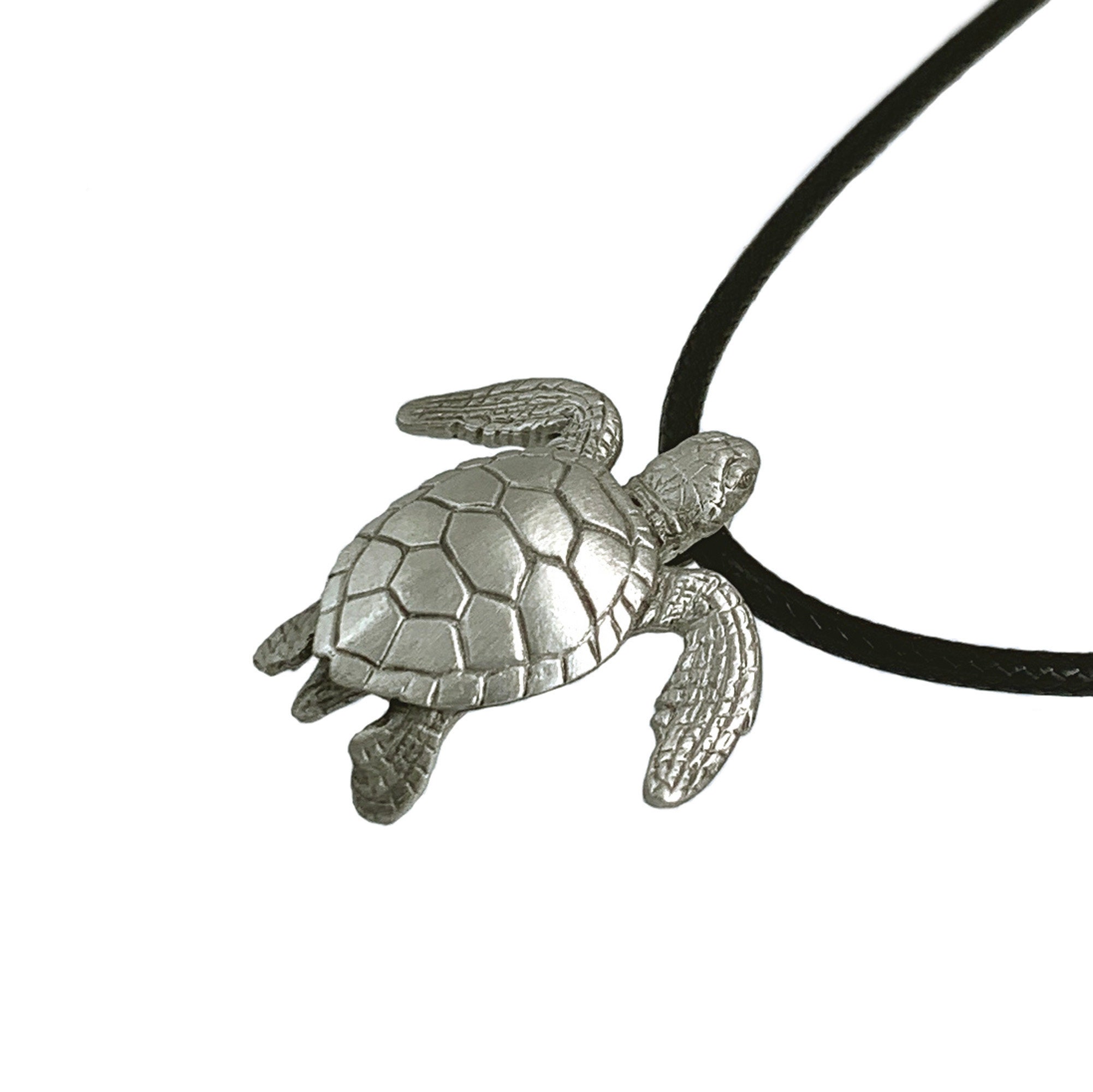 Sea Turtle Necklace Pewter Pendant Sea Turtle Gift for Women Etsy
