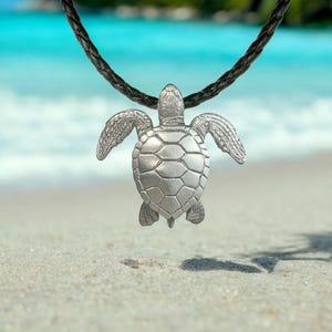 Zeeschildpad ketting tinnen hanger-zeeschildpad cadeau voor vrouwen en mannen, cadeaus voor liefhebbers van schildpadden, zeeleven sieraden, realistische zeeschildpad charme