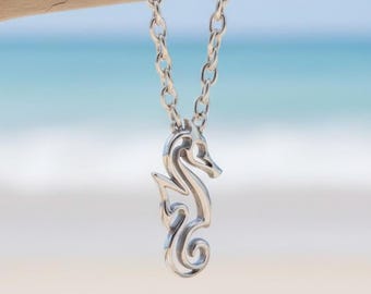 Sterling Silver Seahorse Necklace | Ocean Lover Gift
