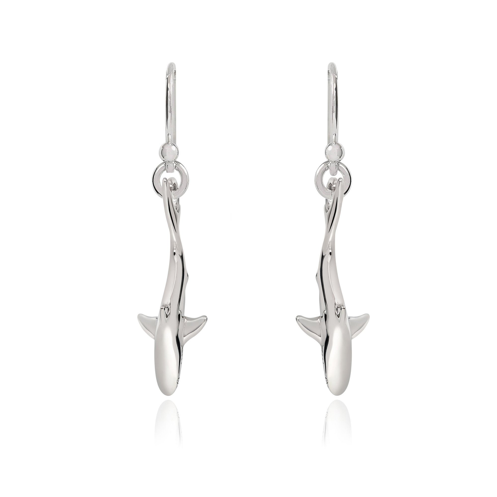 Shark Earrings for Women Sterling Silver Shark Drop Earrings Etsy