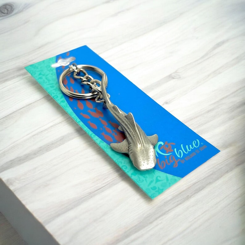 Pewter Whale Shark Keychain: Ocean Lover Gift image 5