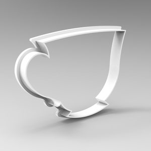 coffee cup cookie cutter 3d STL model for CNC Router and 3d printing