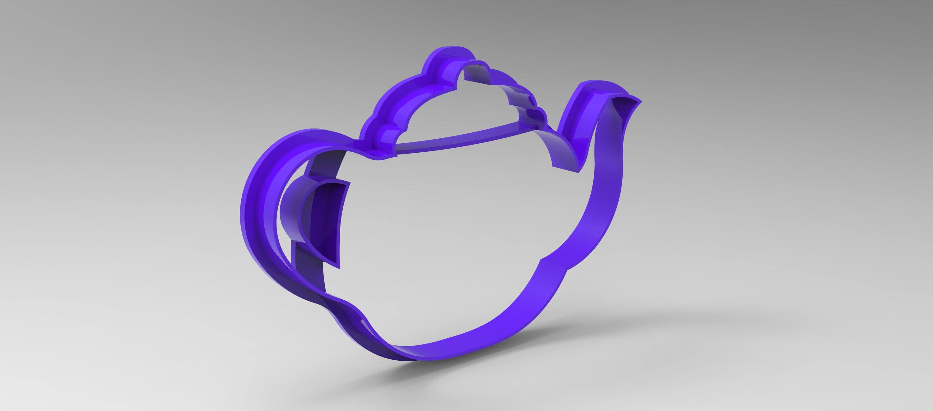 Teapot Cookie Cutter, 3d STL Model for CNC Router, 3d Printing, Bath