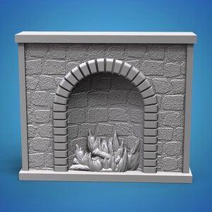 Realistic Fireplace 3d STL model, CNC Router and 3d printing, fire, flame, decor, decoration, panno, home